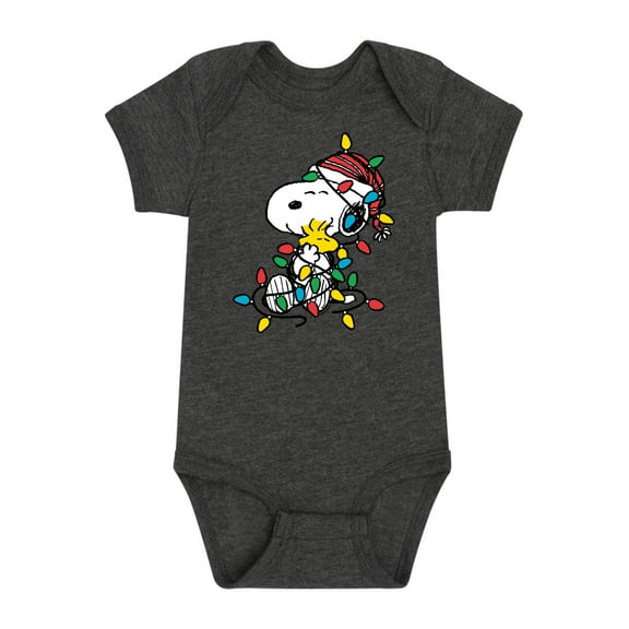 Peanuts - Holidays - Wrapped Up In Christmas Lights - Infant Baby One Piece