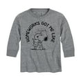 thumbnail image 1 of Peanuts - Homework Got Me Like - Toddler And Youth Long Sleeve Graphic T-Shirt, 1 of 6