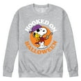 thumbnail image 1 of Peanuts - Hooked On Halloween - Men's Crew Neck Fleece Pullover, 1 of 5