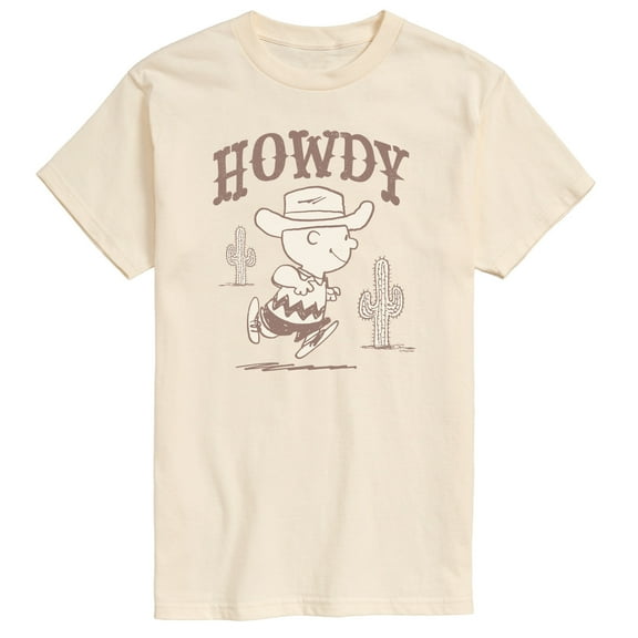 Peanuts - Howdy Charlie Brown- Men's Short Sleeve Graphic T-Shirt