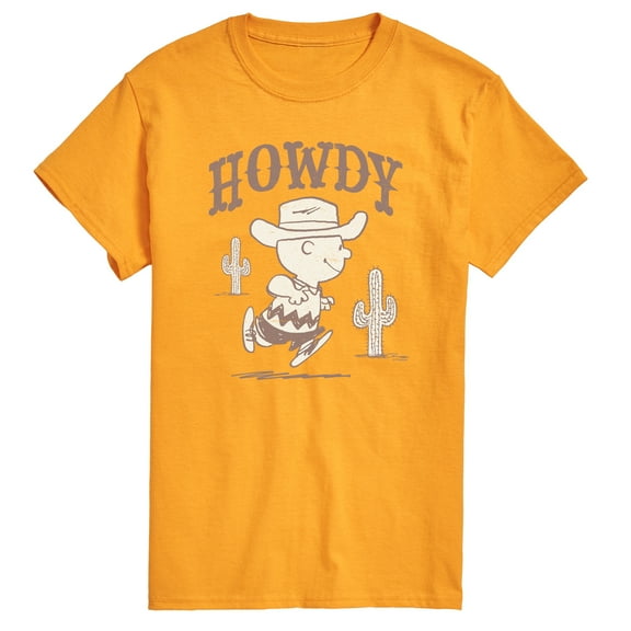 Peanuts - Howdy Charlie Brown- Men's Short Sleeve Graphic T-Shirt