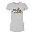 thumbnail image 1 of Peanuts - Howdy Partner Snoopy -Juniors Fitted Short Sleeve Graohic T-Shirt, 1 of 5