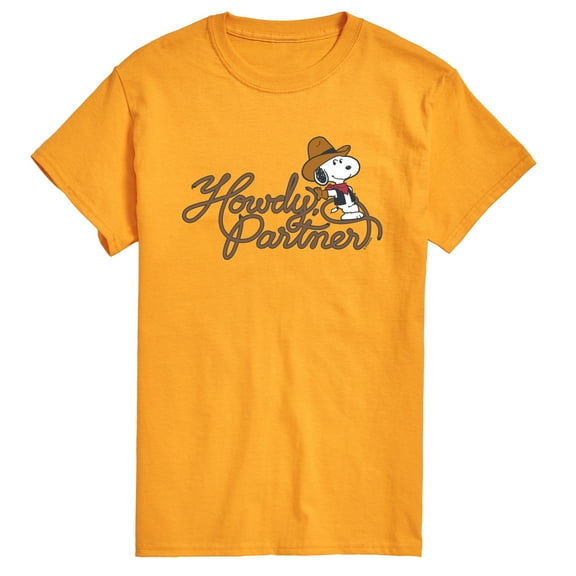 Peanuts - Howdy Partner Snoopy - Men's Short Sleeve Graphic T-Shirt