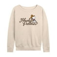 thumbnail image 1 of Peanuts - Howdy Partner Snoopy -Women's French Terry Long Sleeve Shirt, 1 of 5