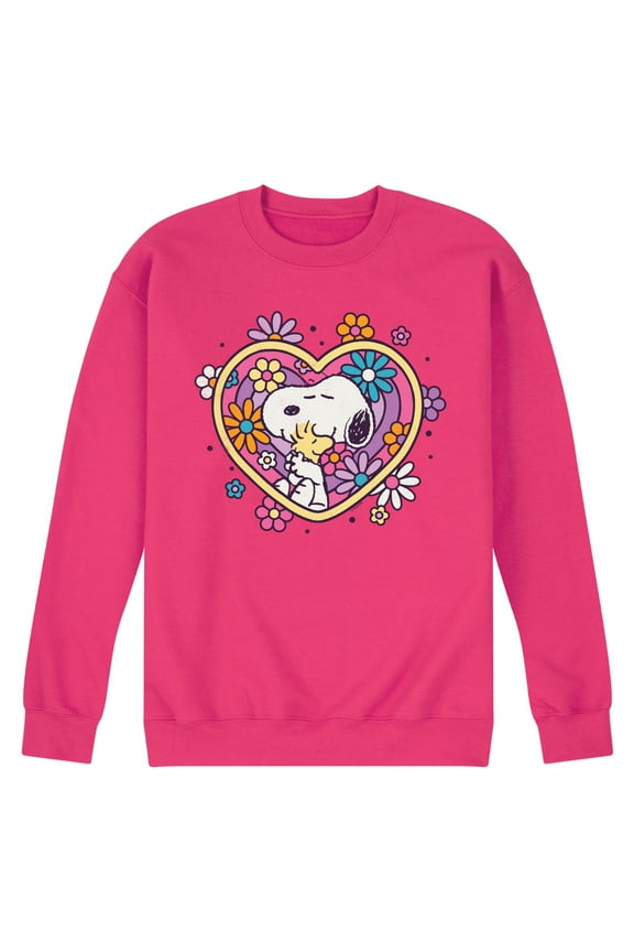 - Hug Heart Flower - Men's Crew Neck Fleece Pullover
