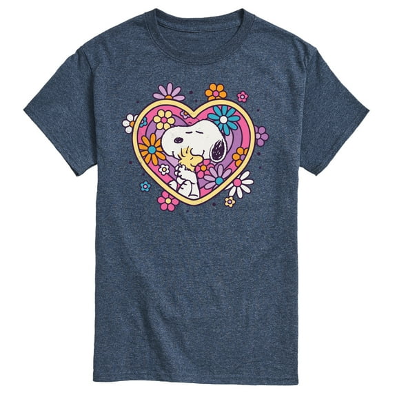 Peanuts - Hug Heart Flower - Men's Short Sleeve Graphic T-Shirt