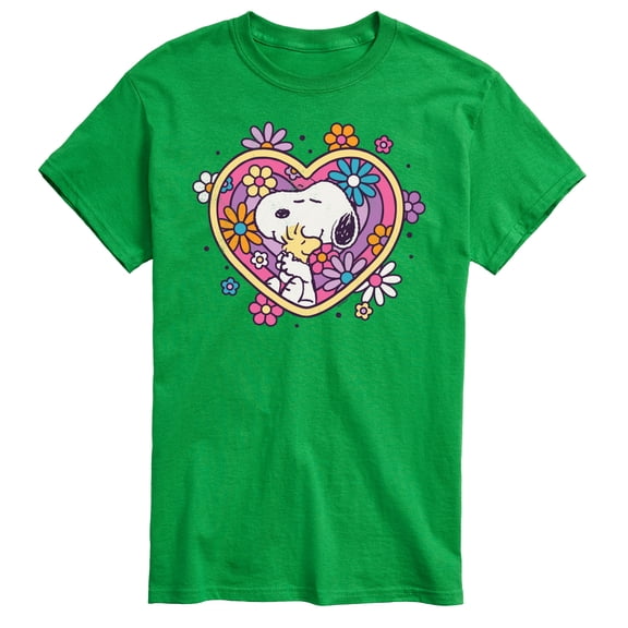 Peanuts - Hug Heart Flower - Men's Short Sleeve Graphic T-Shirt