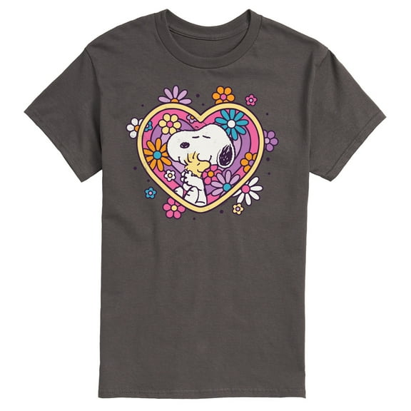Peanuts - Hug Heart Flower - Men's Short Sleeve Graphic T-Shirt