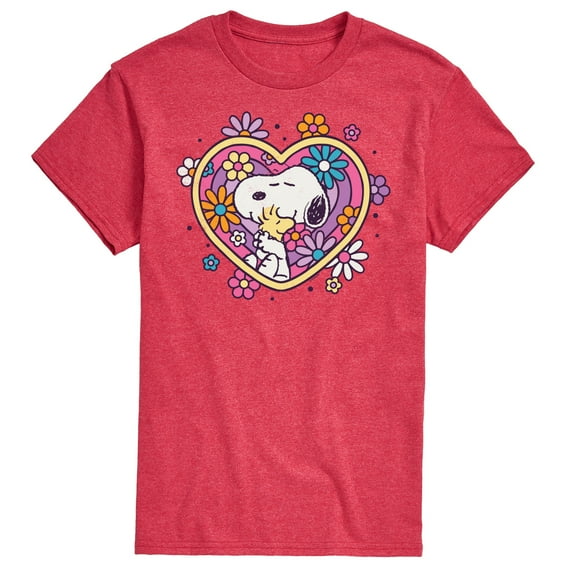 Peanuts - Hug Heart Flower - Men's Short Sleeve Graphic T-Shirt