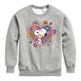 thumbnail image 1 of Peanuts - Hug Heart Flower - Toddler And Youth Crewneck Fleece Sweatshirt, 1 of 6