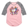 thumbnail image 1 of Peanuts - Hug Heart Flower  - Toddler And Youth Girls Raglan Graphic T-Shirt, 1 of 6