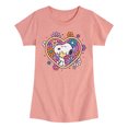 thumbnail image 1 of Peanuts - Hug Heart Flower  - Toddler And Youth Girls Short Sleeve Graphic T-Shirt, 1 of 6