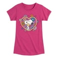 thumbnail image 1 of Peanuts - Hug Heart Flower  - Toddler And Youth Girls Short Sleeve Graphic T-Shirt, 1 of 6