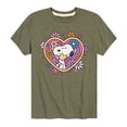 thumbnail image 1 of Peanuts - Hug Heart Flower - Toddler And Youth Short Sleeve Graphic T-Shirt, 1 of 6