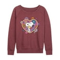 thumbnail image 1 of Peanuts - Hug Heart Flower - Women's Lightweight French Terry Long Sleeve Shirt, 1 of 6