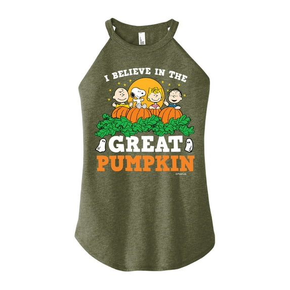 Peanuts - I Believe In The Great Pumpkin - Juniors High Neck Tank Top
