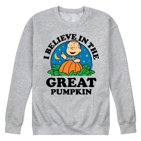 Peanuts - I Believe In The Great Pumpkin - Men's Crew Neck Fleece Pullover