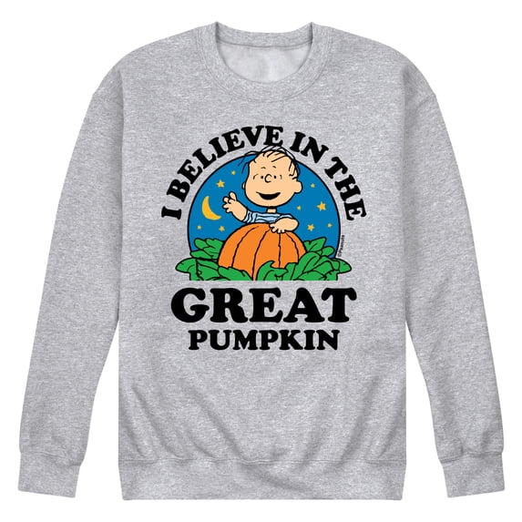 Peanuts - I Believe In The Great Pumpkin - Men's Crew Neck Fleece Pullover