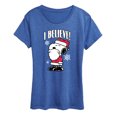 thumbnail image 1 of Peanuts - I Believe - Women's Short Sleeve Graphic T-Shirt, 1 of 5