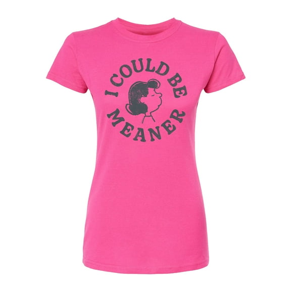 Peanuts - I Could Be Meaner Lucy - Juniors Fitted Graphic T-Shirt