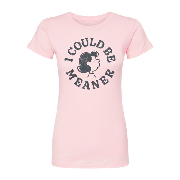 Peanuts - I Could Be Meaner Lucy - Juniors Fitted Graphic T-Shirt