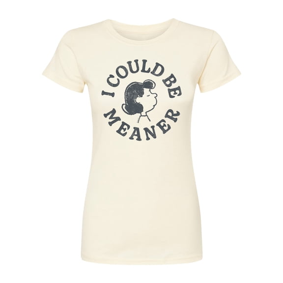 Peanuts - I Could Be Meaner Lucy - Juniors Fitted Graphic T-Shirt