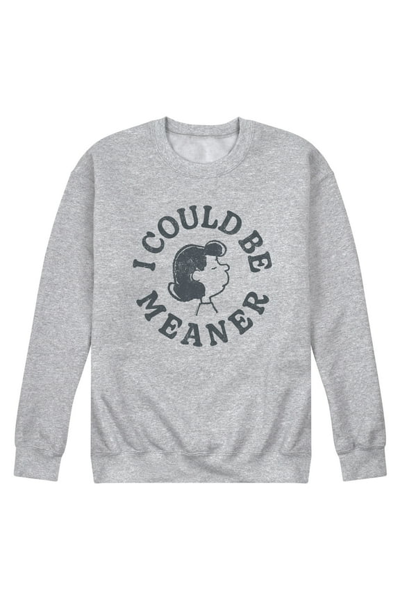 - I Could Be Meaner Lucy - Men's Long Sleeve Crew Fleece Sweatshirt