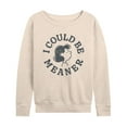 thumbnail image 1 of Peanuts - I Could Be Meaner Lucy - Women's French Terry Long Sleeve T-Shirt, 1 of 5