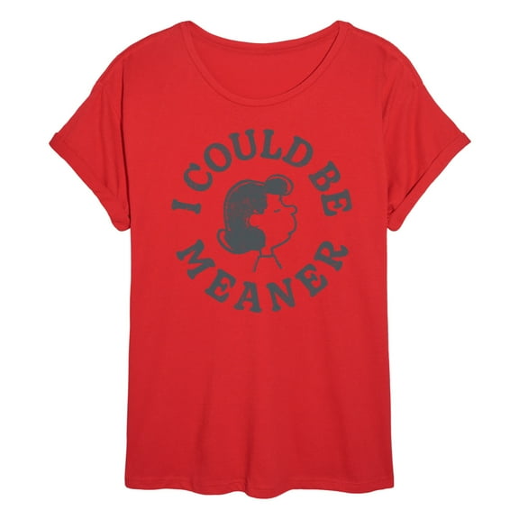 Peanuts - I Could Be Meaner Lucy - Women's Oversized Graphic T-Shirt