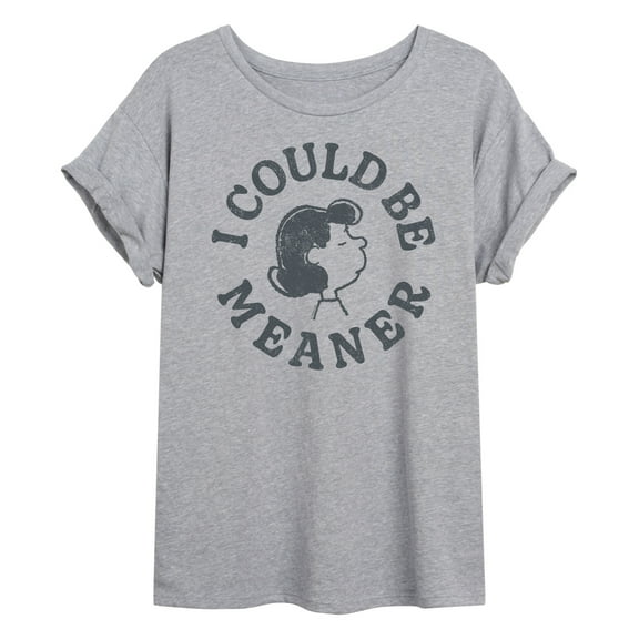 Peanuts - I Could Be Meaner Lucy - Women's Oversized Graphic T-Shirt