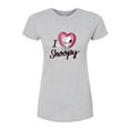thumbnail image 1 of Peanuts - I Heart Snoopy - Juniors Fitted Graphic T-Shirt, 1 of 6