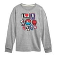 thumbnail image 1 of Peanuts - I Heart Snoopy Patches - Youth Long Sleeve Tee, 1 of 6