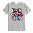 thumbnail image 1 of Peanuts - I Heart Snoopy Patches - Youth Short Sleeve Tee, 1 of 6