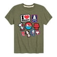 thumbnail image 1 of Peanuts - I Heart Snoopy Patches - Youth Short Sleeve Tee, 1 of 6