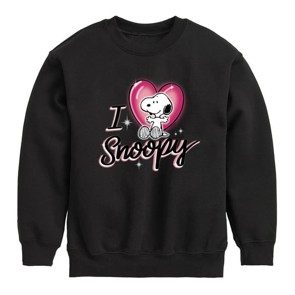 Peanuts - I Heart Snoopy - Toddler & Youth Crewneck Fleece Sweatshirt