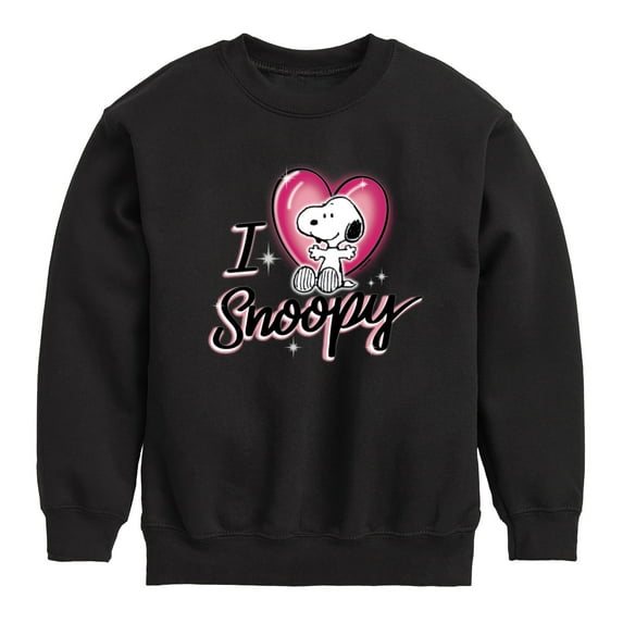 Peanuts - I Heart Snoopy - Toddler & Youth Crewneck Fleece Sweatshirt