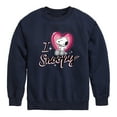 thumbnail image 1 of Peanuts - I Heart Snoopy - Toddler & Youth Crewneck Fleece Sweatshirt, 1 of 6