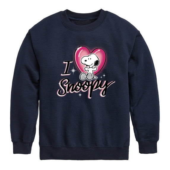 Peanuts - I Heart Snoopy - Toddler & Youth Crewneck Fleece Sweatshirt