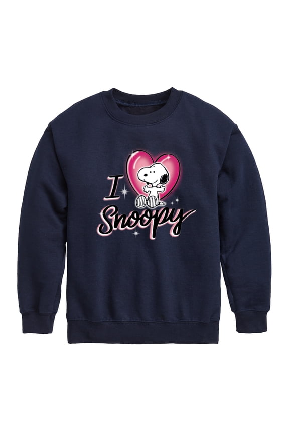 - I Heart Snoopy Graphic Long Sleeve Fleece Sweatshirt