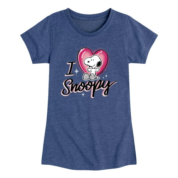 Peanuts - I Heart Snoopy - Toddler & Youth Girls Short Sleeve Graphic T-Shirt