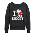 thumbnail image 1 of Peanuts - I Love Snoopy - Women's French Terry Long Sleeve Shirt, 1 of 5