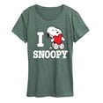 thumbnail image 1 of Peanuts - I Love Snoopy - Women's Short Sleeve Graphic T-Shirt, 1 of 5