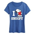thumbnail image 1 of Peanuts - I Love Snoopy - Women's Short Sleeve Graphic T-Shirt, 1 of 5