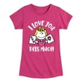 thumbnail image 1 of Peanuts - I Love You This Much - Toddler And Youth Girls Short Sleeve Graphic T-Shirt, 1 of 6