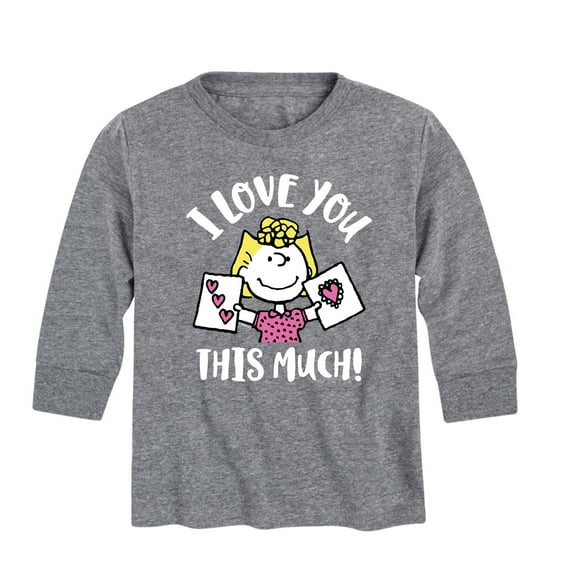 Peanuts - I Love You This Much - Toddler And Youth Long Sleeve Graphic T-Shirt