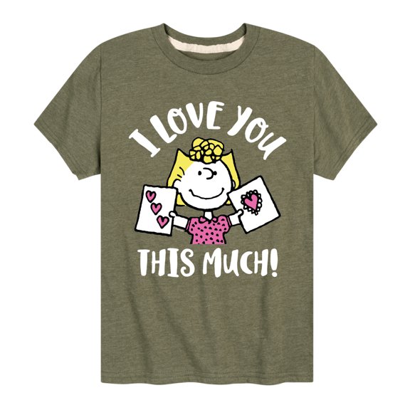 Peanuts - I Love You This Much - Toddler And Youth Short Sleeve Graphic T-Shirt