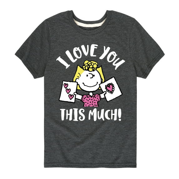 Peanuts - I Love You This Much - Toddler And Youth Short Sleeve Graphic T-Shirt