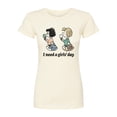 thumbnail image 1 of Peanuts - I Need A Girls Day - Juniors Fitted Graphic T-Shirt, 1 of 1