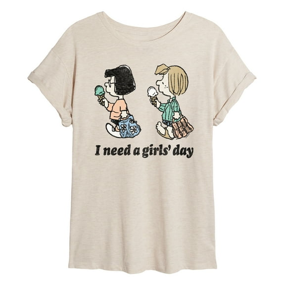 Peanuts - I Need A Girls Day - Juniors Ideal Flowy Muscle T-Shirt