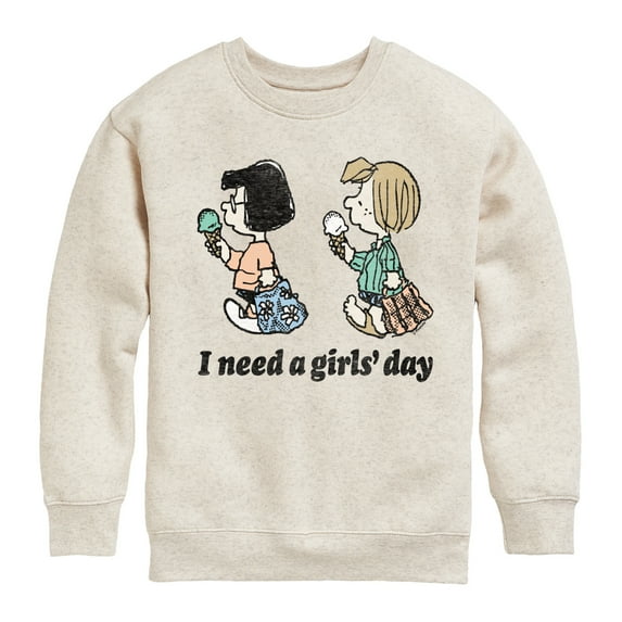 Peanuts - I Need A Girls Day - Toddler & Youth Crewneck Fleece Sweatshirt